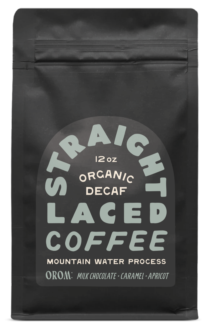Organic decaf coffee front coffee bean bag - Orom