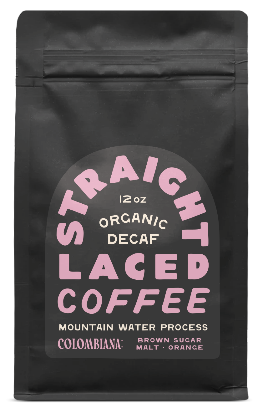 Organic decaf coffee front coffee bean bag - Colombiana