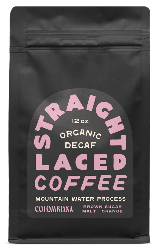 Organic decaf coffee front coffee bean bag - Colombiana