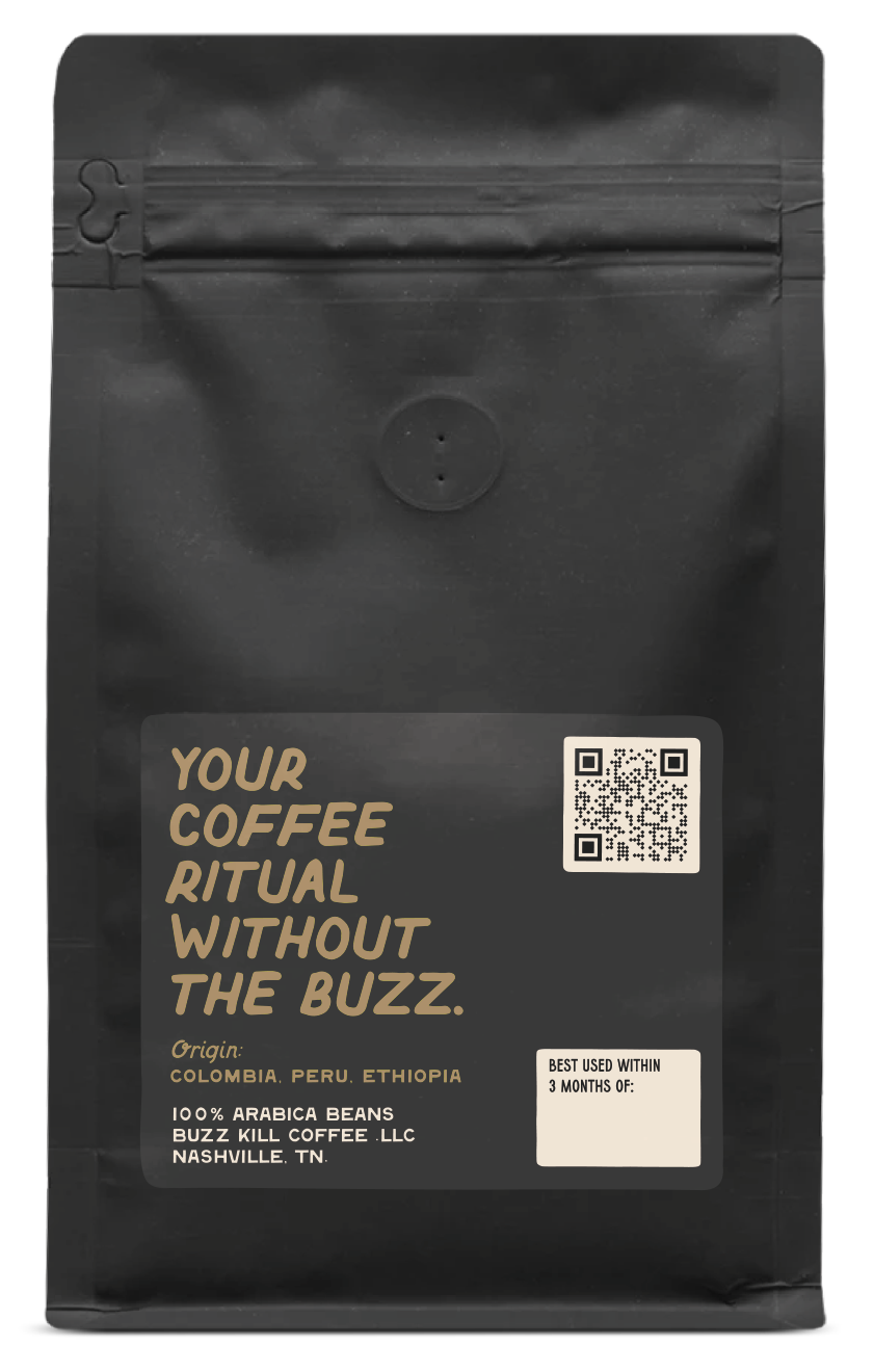 Organic decaf coffee back label coffee bean bag Premium Blend